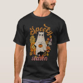 Groovy Cat Ghost Spooky Season Cat Lover T-shirt (Voorkant)