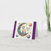 Groovy Cat op de maan Bedankkaart (Voorkant)