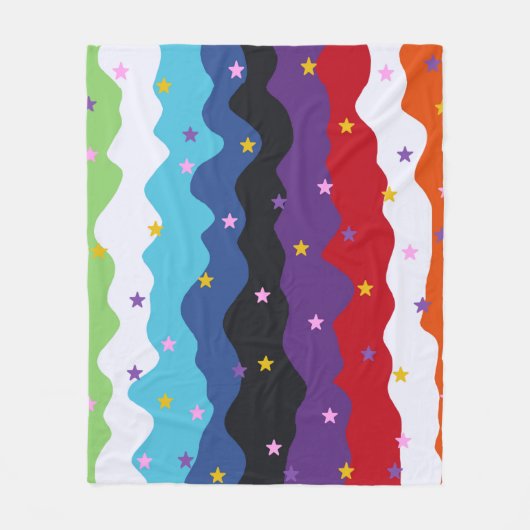 Groovy Celestial Stripe Bold Kleurrijk Abstract Fleece Deken (Voorkant)