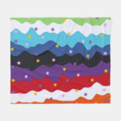Groovy Celestial Stripe Bold Kleurrijk Abstract Fleece Deken (Voorkant (Horizontaal))