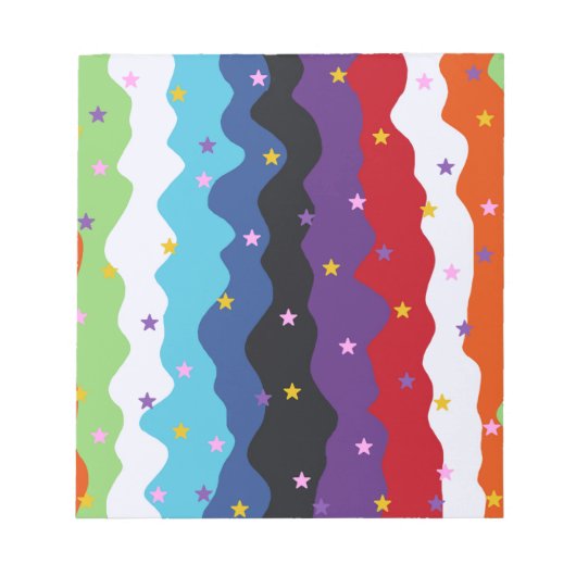 Groovy Celestial Stripe Bold Kleurrijk Abstract Notitieblok (Voorkant)