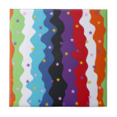 Groovy Celestial Stripe Bold Kleurrijk Abstract Tegeltje (Voorkant)