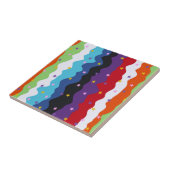 Groovy Celestial Stripe Bold Kleurrijk Abstract Tegeltje (Zijkant)