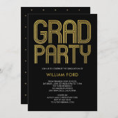 Groovy Charm BEWERKBARE KLEUR Afstudeeruitnodiging Kaart (Voorkant / Achterkant)