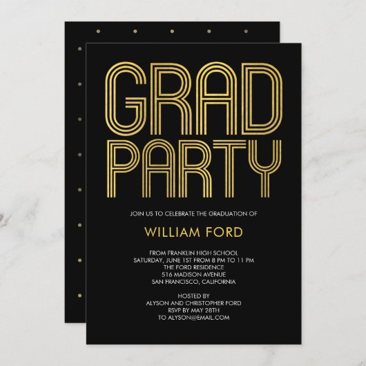 Groovy Charm EDITABLE COLOR Afstuderen Kaart (Voorkant / Achterkant)