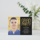 Groovy Charm Graduation Party Briefkaart (Staand voorkant)
