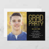 Groovy Charm Graduation Party Briefkaart (Voorkant / Achterkant)