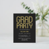 Groovy Charm Graduation Party Briefkaart (Staand voorkant)