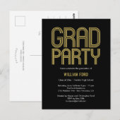 Groovy Charm Graduation Party Briefkaart (Voorkant / Achterkant)