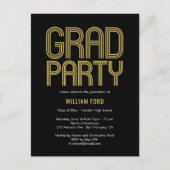 Groovy Charm Graduation Party Briefkaart (Voorkant)