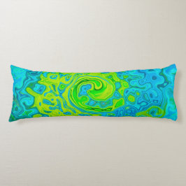 Groovy Chartreuse en Aquamarine Vloeibare wervelko Lichaamskussen