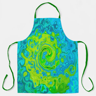 Groovy Chartreuse en Aquamarine Vloeibare wervelko Schort
