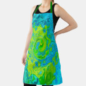 Groovy Chartreuse en Aquamarine Vloeibare wervelko Schort (Insitu)