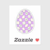 Groovy Checkerboard Easter Egg Pastel Retro  Sticker (Vel)
