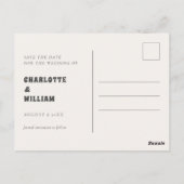 Groovy Checkered Retro Wedding Sla de datum op Briefkaart (Achterkant)