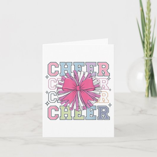 Groovy Cheer Coquette Bow Cheerleading Lover Cheer Kaart (Voorkant)