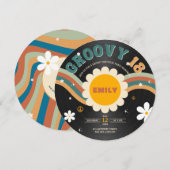 Groovy Chic Retro Vinyl Record 18e verjaardag Kaart (Voorkant / Achterkant)