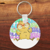 groovy chick (2), retro, vintage sleutelhanger (Voorkant)