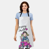 Groovy Chick T-shirt - meisjes sweatshirt Schort (Gedragen)