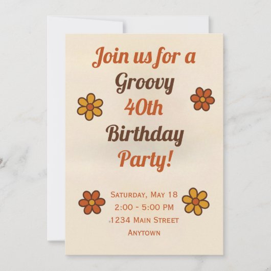 Groovy Childens Birthday Invitation Kaart (Voorkant)