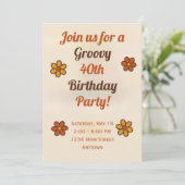 Groovy Childens Birthday Invitation Kaart (Staand voorkant)