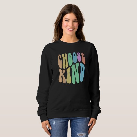 Groovy CHOOSE KIND Be Retro Kindness Anti Bully Fr Trui (Voorkant volledig)