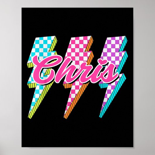 Groovy Chris Bliksemschicht Geruit I Love Meme  Poster (Voorkant)