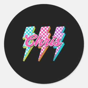 Groovy Chris Bliksemschicht Geruit I Love Meme  Ronde Sticker