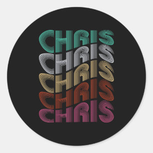 Groovy Chris D Naam Ik Hou Van Chris 70,80's Meme Ronde Sticker