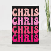 Groovy Chris First Name D I Love Chris Tees Meme Kaart (Voorkant)