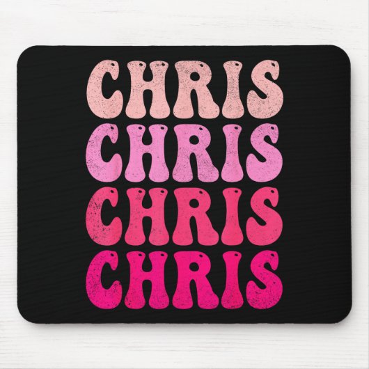 Groovy Chris First Name D I Love Chris Tees Meme  Muismat (Voorkant)
