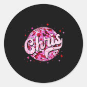 Groovy Chris First Name D I Love Chris Tees Meme  Ronde Sticker (Voorkant)