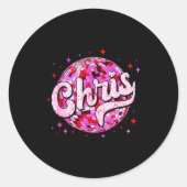Groovy Chris First Name D I Love Chris Tees Meme Ronde Sticker (Voorkant)