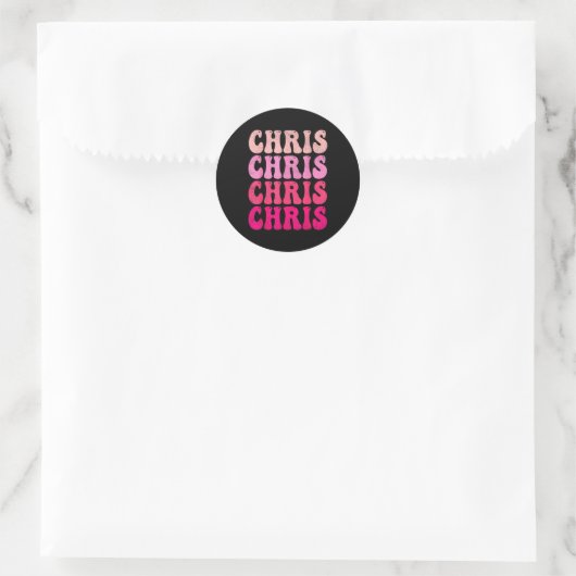 Groovy Chris First Name D I Love Chris Tees Meme Ronde Sticker (Tas)