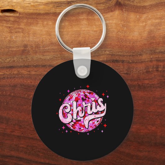 Groovy Chris First Name D I Love Chris Tees Meme  Sleutelhanger (Voorkant)