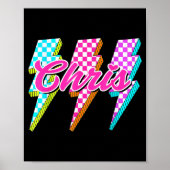 Groovy Chris Lightning Bolt Checkered I Love Meme  Poster (Voorkant)