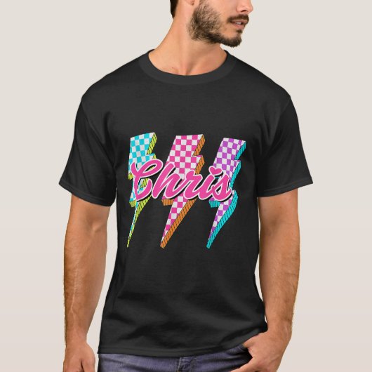 Groovy Chris Lightning Bolt Checkered I Love Meme  T-shirt (Voorkant)