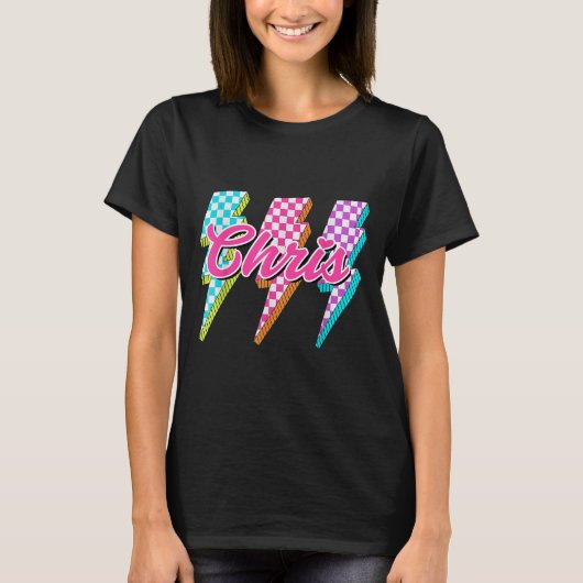 Groovy Chris Lightning Bolt Checkered I Love Meme  T-shirt (Voorkant)
