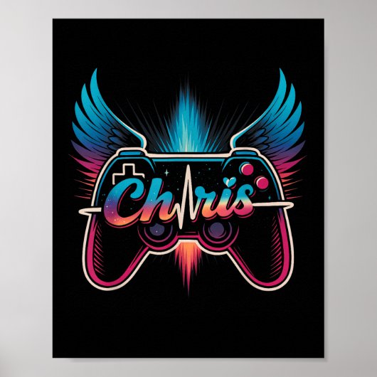 Groovy Chris Voornaam D Chris Controle Spel Meme  Poster (Voorkant)
