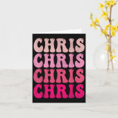 Groovy Chris Voornaam D I Love Chris T-shirts Meme Kaart (Gele Bloem)