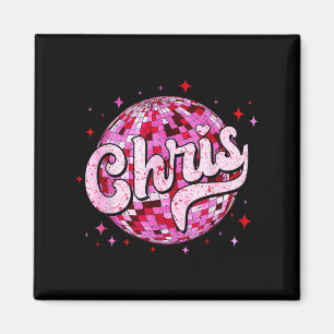 Groovy Chris Voornaam D I Love Chris T-shirts Meme Magneet
