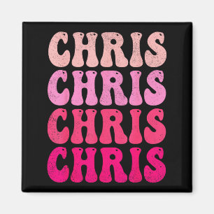 Groovy Chris Voornaam D I Love Chris T-shirts Meme Magneet