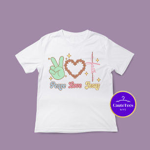 Groovy Christelijke Vrede Liefde Jezus T-shirt