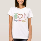 Groovy Christelijke Vrede Liefde Jezus T-shirt (Voorkant)