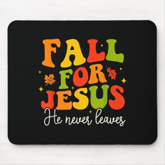 Groovy Christian Sayings Halloween Fall For Jesus  Muismat (Voorkant)