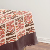 Groovy Christmas 70s Pastel Smiling Emoji Funky Tafelkleed (Voorbeeld)