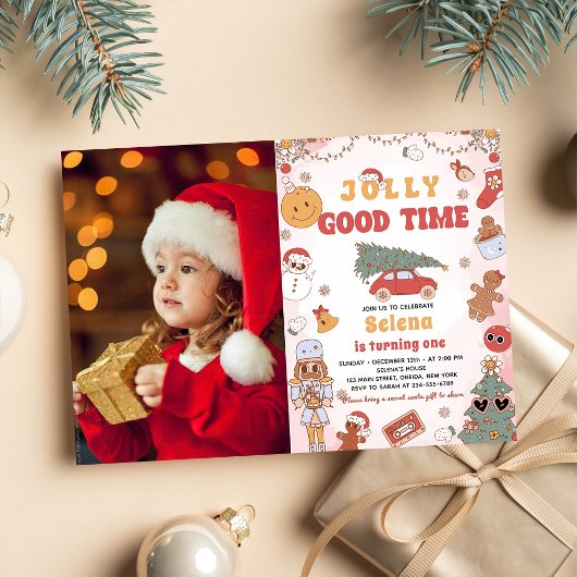 Groovy Christmas Birthday Party Jolly goede tijd Kaart