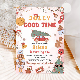 Groovy Christmas Birthday Party Jolly goede tijd Kaart