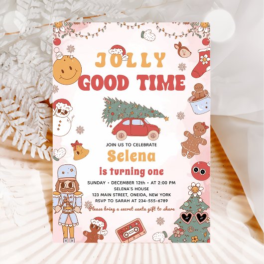 Groovy Christmas Birthday Party Jolly goede tijd Kaart