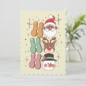 Groovy Christmas Black Santa Rendier Snowman Ho Kaart (Staand voorkant)